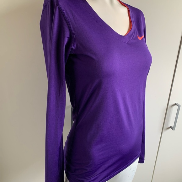 Nike Pro Dri-Fit purple long sleeve shirt - Picture 2 of 5